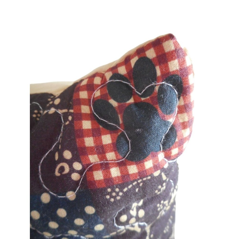 Quilted Beige Browns Cat Pattern Throw Pillow - Picture 2 of 4